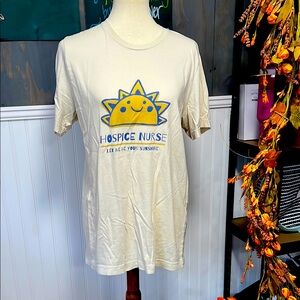 Cream Graphic T-Shirt with Sun Design